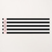 Zwart-witte strepen, Gestreept, Lijnen, Jouw naam Yogamat (Achterkant (horizontaal))