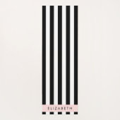 Zwart-witte strepen, Gestreept, Lijnen, Jouw naam Yogamat (Achterkant)