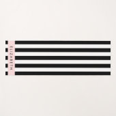 Zwart-witte strepen, Gestreept, Lijnen, Jouw naam Yogamat (Voorkant (horizontaal))