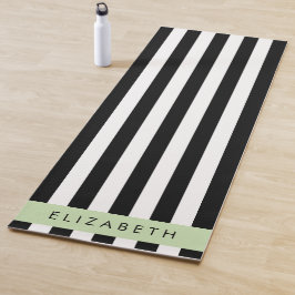 Zwart-witte strepen, Gestreept, Lijnen, Jouw naam Yogamat