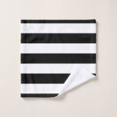 Zwart-witte strepen, gestreept patroon, lijnen bad handdoek (Wasdoekje)