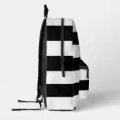 Zwart-witte strepen, gestreept patroon, lijnen bedrukte rugzak (Links)