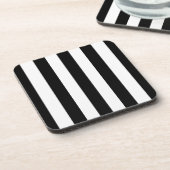 Zwart-witte strepen, gestreept patroon, lijnen bier onderzetter (Linkerzijde)