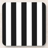Zwart-witte strepen, gestreept patroon, lijnen bier onderzetter (Voorkant)
