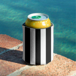 Zwart-witte strepen, gestreept patroon, lijnen blikjeskoeler