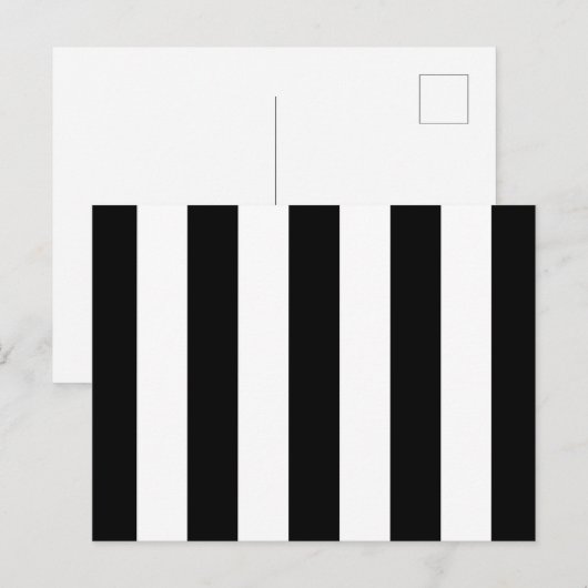 Zwart-witte strepen, gestreept patroon, lijnen briefkaart (Voorkant / Achterkant)