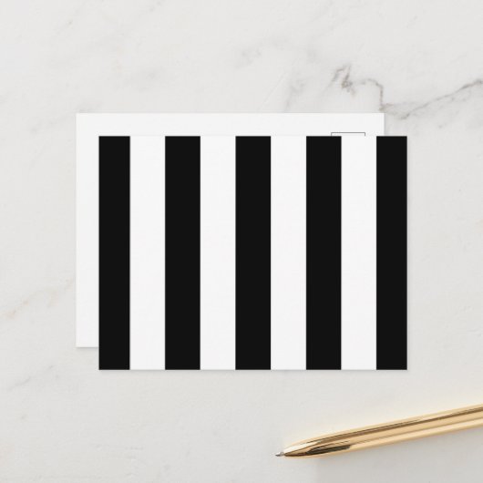 Zwart-witte strepen, gestreept patroon, lijnen briefkaart (Voorkant / Achterkant in situ)