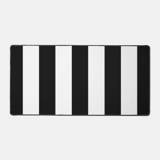 Zwart-witte strepen, gestreept patroon, lijnen bureaumat (Voorkant)