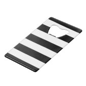 Zwart-witte strepen, gestreept patroon, lijnen creditkaart flessenopener (Achterkant Gekanteld)