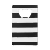 Zwart-witte strepen, gestreept patroon, lijnen creditkaart flessenopener (Achterkant)