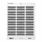 Zwart-witte strepen, gestreept patroon, lijnen etiket (Full Sheet)