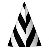 Zwart-witte strepen, gestreept patroon, lijnen feesthoedjes (Achterkant)