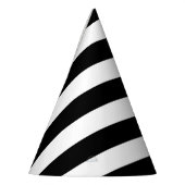 Zwart-witte strepen, gestreept patroon, lijnen feesthoedjes (Links)