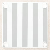 Zwart-witte strepen, gestreept patroon, lijnen glazen onderzetter (Achterkant)