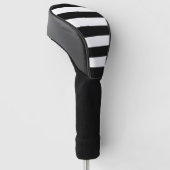 Zwart-witte strepen, gestreept patroon, lijnen golfheadcover (Schuin)