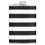 Zwart-witte strepen, gestreept patroon, lijnen heupfles (Voorkant)