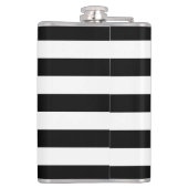 Zwart-witte strepen, gestreept patroon, lijnen heupfles (Achterkant)