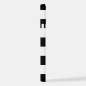 Zwart-witte strepen, gestreept patroon, lijnen iPhone hoesje (Rechterkant)