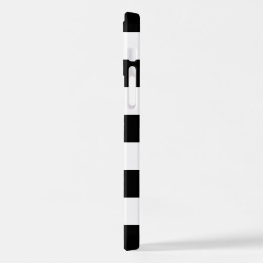 Zwart-witte strepen, gestreept patroon, lijnen iPhone hoesje (Linkerkant)