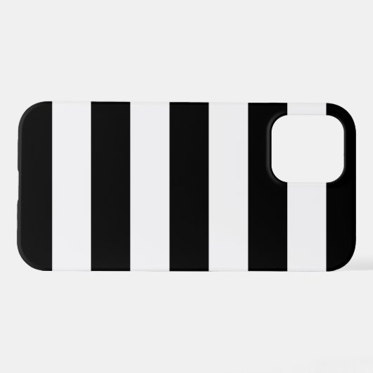 Zwart-witte strepen, gestreept patroon, lijnen iPhone hoesje (Achterkant horizontaal)