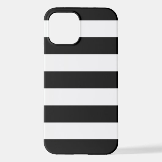 Zwart-witte strepen, gestreept patroon, lijnen iPhone hoesje (Achterkant)