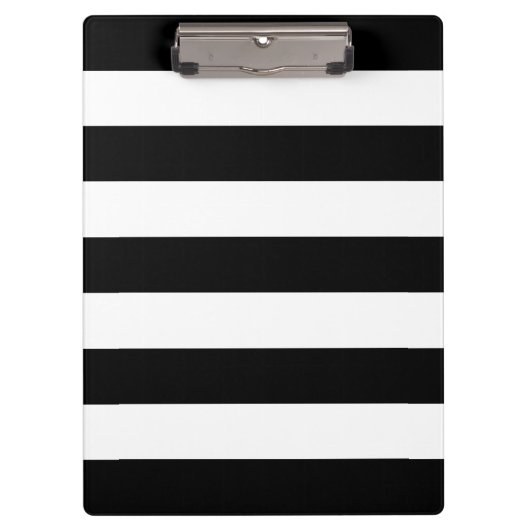 Zwart-witte strepen, gestreept patroon, lijnen klembord (Voorkant)