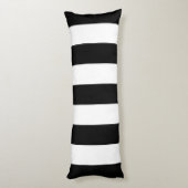 Zwart-witte strepen, gestreept patroon, lijnen lichaamskussen (Achterkant (Verticaal))