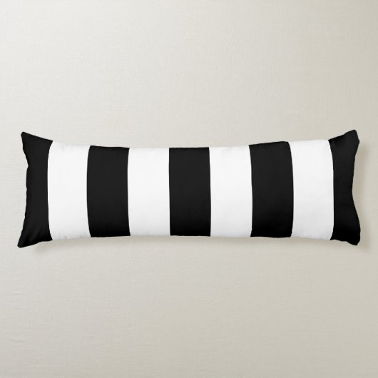 Zwart-witte strepen, gestreept patroon, lijnen lichaamskussen (Voorkant)