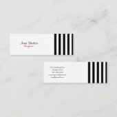 Zwart-witte strepen, gestreept patroon, lijnen mini visitekaartje (Voorkant / Achterkant)