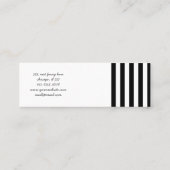 Zwart-witte strepen, gestreept patroon, lijnen mini visitekaartje (Achterkant)