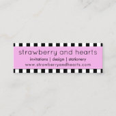 Zwart-witte strepen, gestreept patroon, lijnen mini visitekaartje (Voorkant)