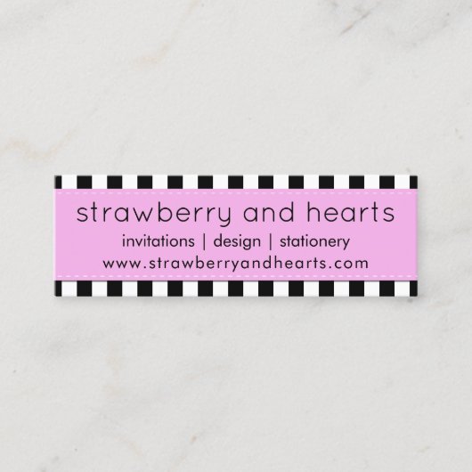 Zwart-witte strepen, gestreept patroon, lijnen mini visitekaartje (Voorkant)