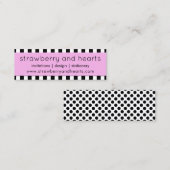 Zwart-witte strepen, gestreept patroon, lijnen mini visitekaartje (Voorkant / Achterkant)