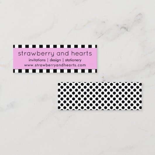 Zwart-witte strepen, gestreept patroon, lijnen mini visitekaartje (Voorkant / Achterkant)