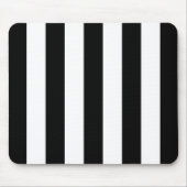 Zwart-witte strepen, gestreept patroon, lijnen muismat (Voorkant)