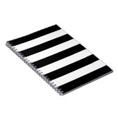 Zwart-witte strepen, gestreept patroon, lijnen notitieboek (Rechterzijde)