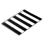 Zwart-witte strepen, gestreept patroon, lijnen notitieboek (Linkerzijde)