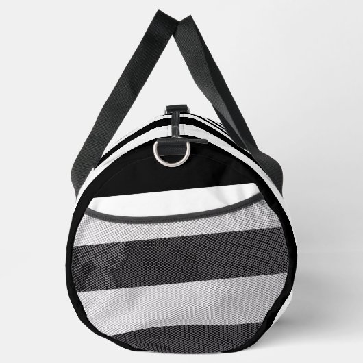 Zwart-witte strepen, gestreept patroon, lijnen plunjezak (Rechts)