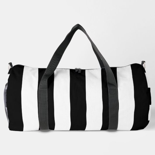 Zwart-witte strepen, gestreept patroon, lijnen plunjezak (Achterkant)