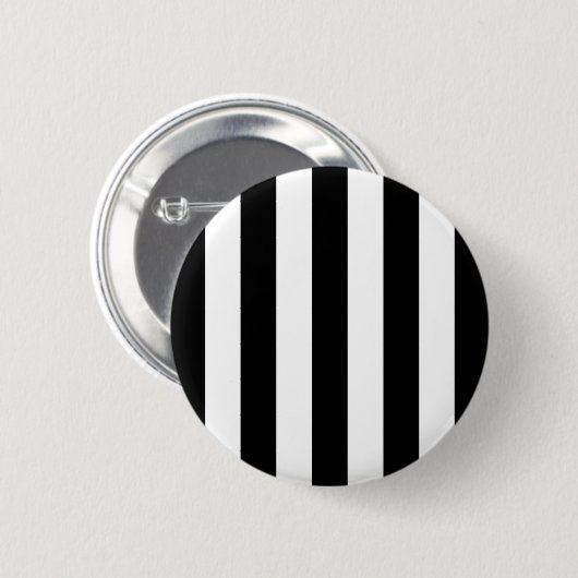 Zwart-witte strepen, gestreept patroon, lijnen ronde button 5,7 cm (Voorkant /achterkant)