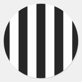 Zwart-witte strepen, gestreept patroon, lijnen ronde sticker