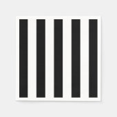 Zwart-witte strepen, gestreept patroon, lijnen servet (Voorkant)