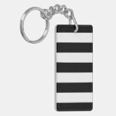 Zwart-witte strepen, gestreept patroon, lijnen sleutelhanger (Voorkant Links)