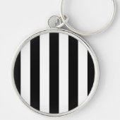 Zwart-witte strepen, gestreept patroon, lijnen sleutelhanger (Voorkant)