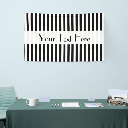 Zwart-witte strepen, gestreept patroon, lijnen spandoek (Beurs)