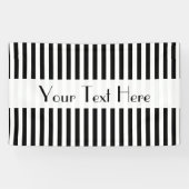 Zwart-witte strepen, gestreept patroon, lijnen spandoek (Horizontaal)