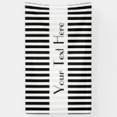 Zwart-witte strepen, gestreept patroon, lijnen spandoek (Verticaal)