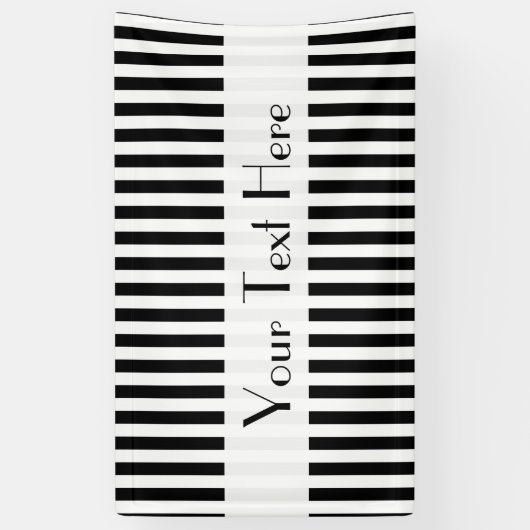 Zwart-witte strepen, gestreept patroon, lijnen spandoek (Verticaal)