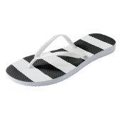 Zwart-witte strepen, gestreept patroon, lijnen teenslippers (Schuin)