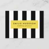 Zwart-witte strepen, gestreept patroon, lijnen visitekaartje (Voorkant)
